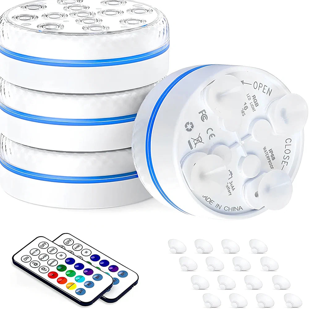 IP68 waterproof colour changing diving light with remote control for garden ponds