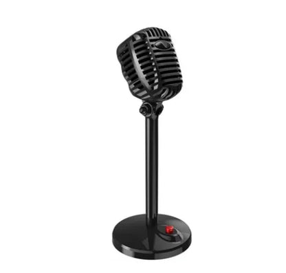 Black USB computer microphone on an adjustable stand with a long cable.