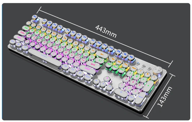 104-key mechanical gaming keyboard with LED backlight and anti-ghosting technology