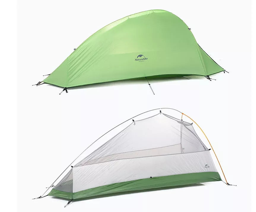 Ultralight single rainproof outdoor climbing tent with orange and green options