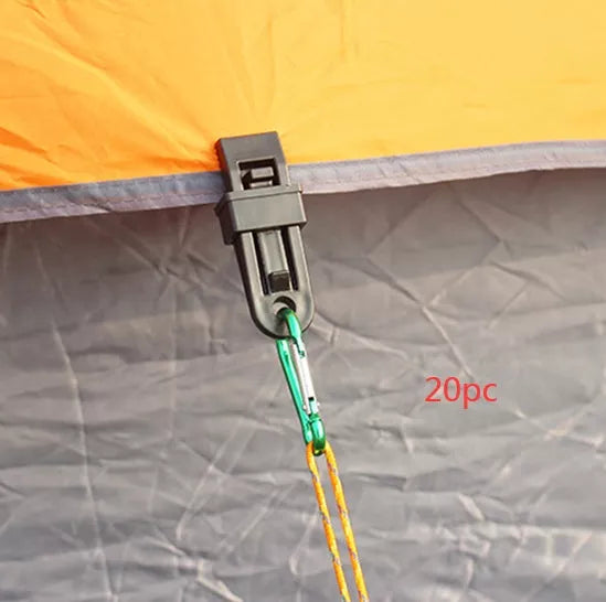 Plastic wind rope fixing clip for outdoor tents, size 8.5*2cm