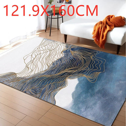 Rectangular polyester fibre carpet with marble pattern in 121.9x160cm and 50x80cm sizes