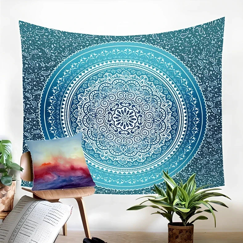 Polyester tapestry with crystal array pattern in 130x150cm or 150x200cm sizes for wall decoration