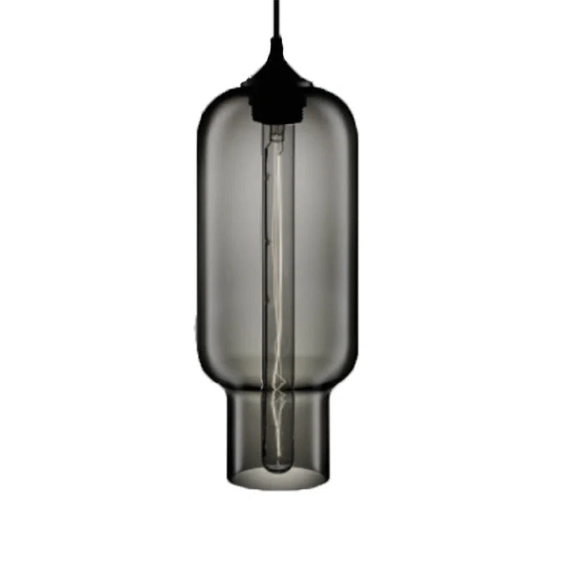 Nordic Modern Loft Pendant Lamp with adjustable height and glass body in various colors