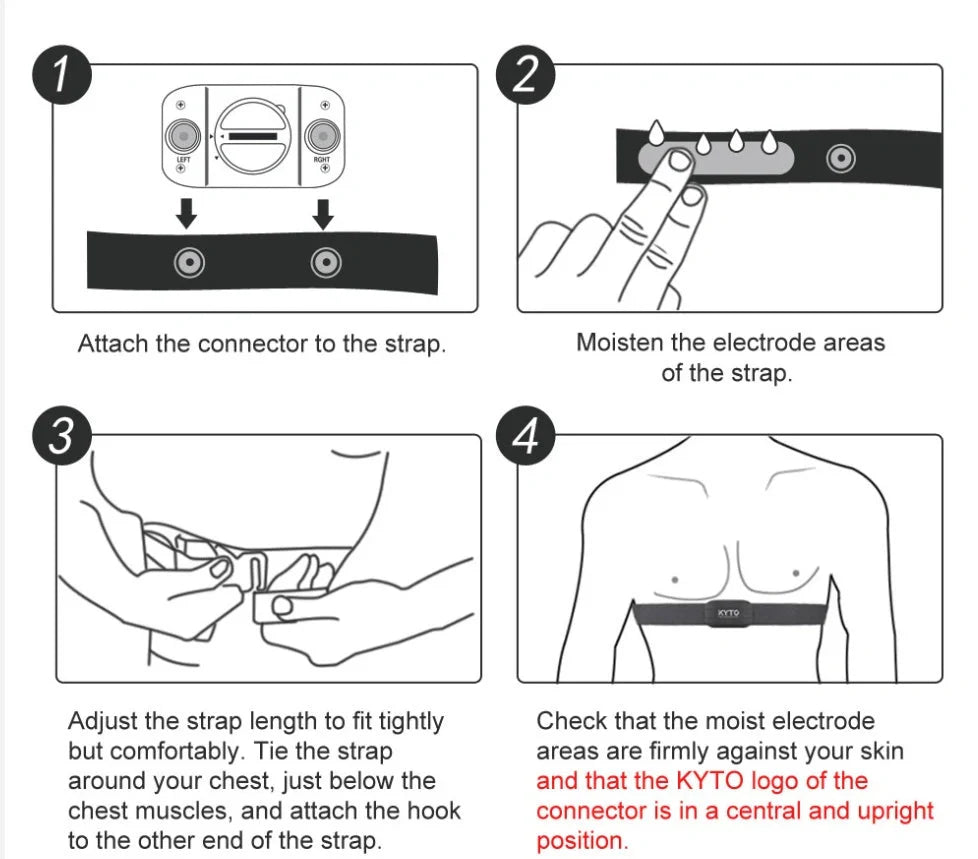 Black waterproof Bluetooth 4.0 heart rate monitor chest strap for fitness tracking