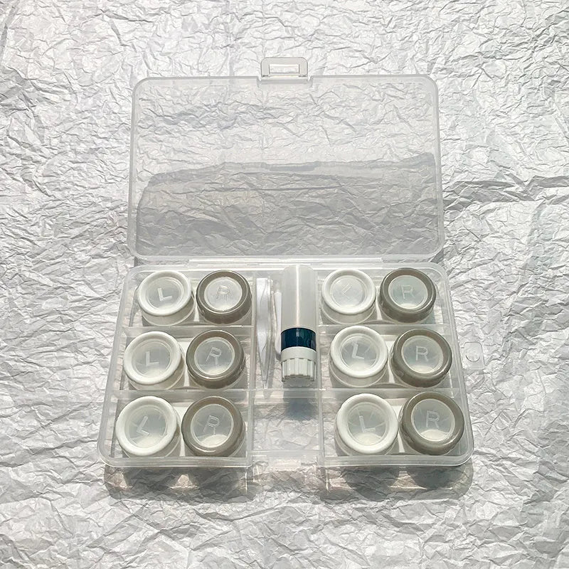 Portable contact lens case rectangle design multiple colour options compact storage
