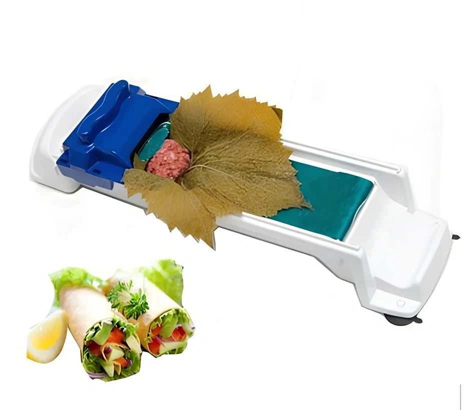 Home sushi machine measuring 37.3cm for creating vegetable and meat rolls with push mechanism