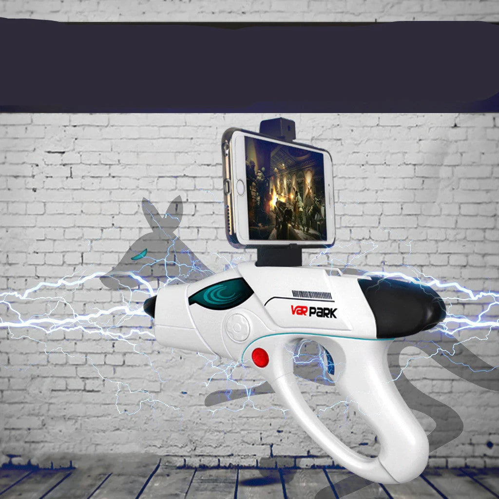 AR Toy 4D Gamepad with smartphone in holder for VR gaming