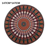 Printed Round Beach Towels And Yoga Mat in green, perfect for outdoor activities