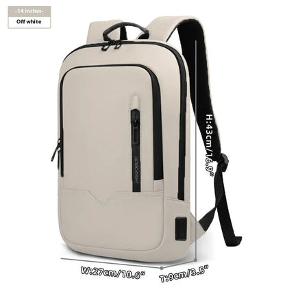 Lightweight men's polyester commuter backpack with USB charging port in multiple colour options.