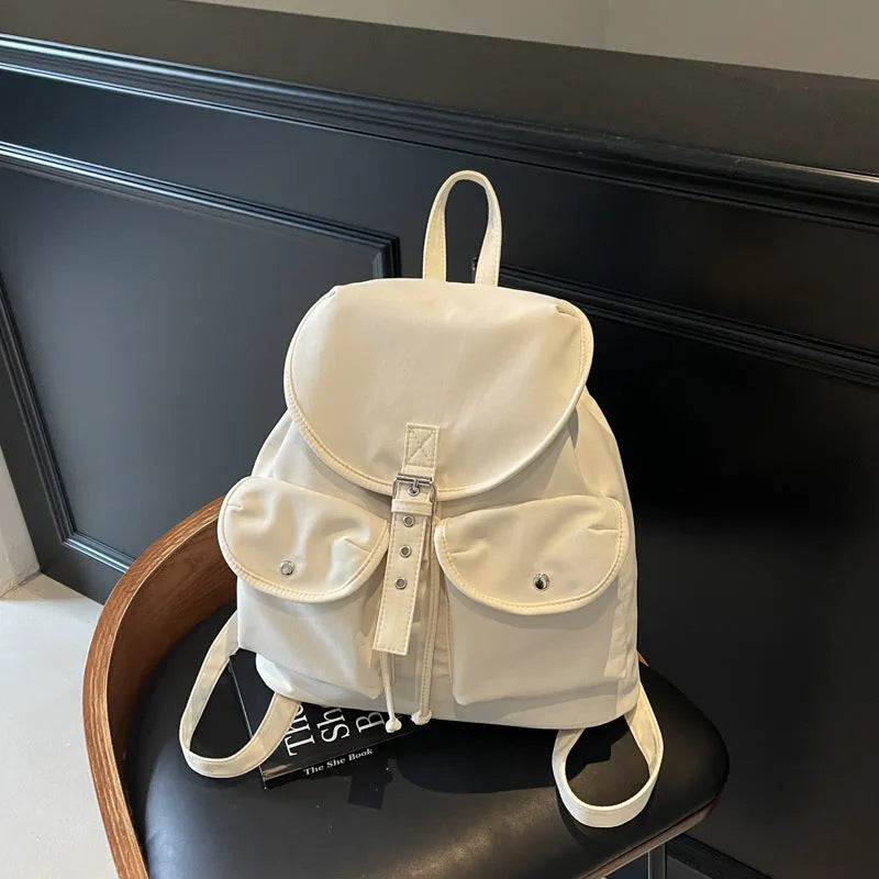 Women's large capacity Oxford cloth schoolbag with sewing thread and printing, free size, available in eight colours