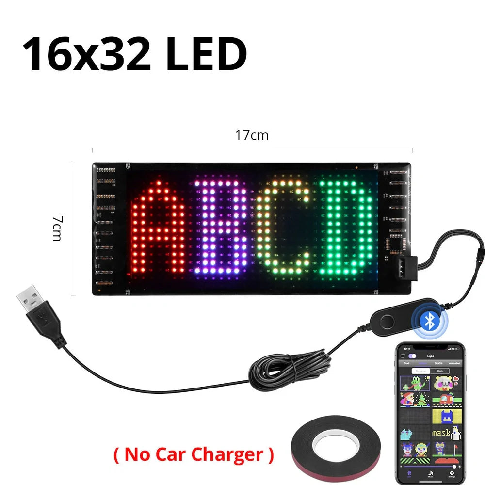 USB programmable LED pixel matrix soft screen displaying custom graphics with 16×192 resolution