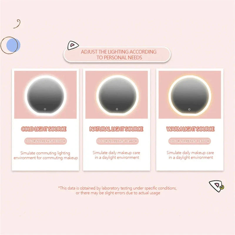 Illuminating LED Makeup Bag with adjustable 360-degree lighting, rechargeable battery, and luggage strap for on-the-go beauty