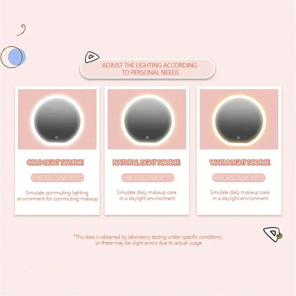 Illuminating LED Makeup Bag with adjustable 360-degree lighting, rechargeable battery, and luggage strap for on-the-go beauty