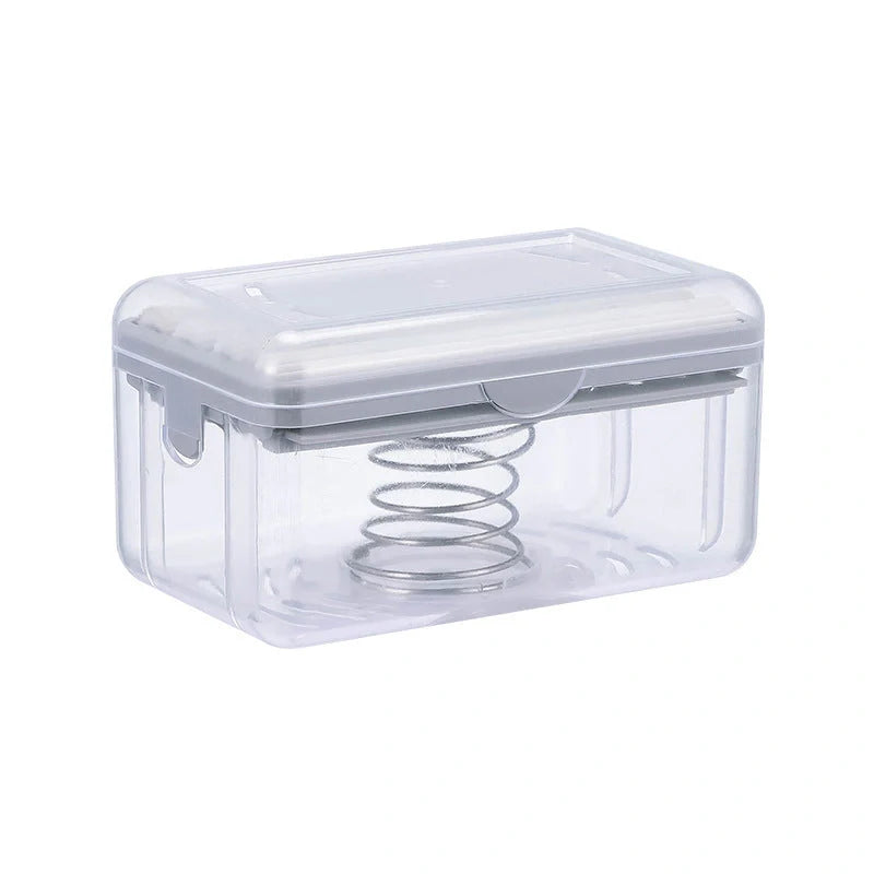 Roller type soap dish holder in light luxury colors with drain holes for bathroom storage