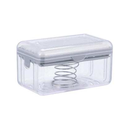 Roller type soap dish holder in light luxury colors with drain holes for bathroom storage