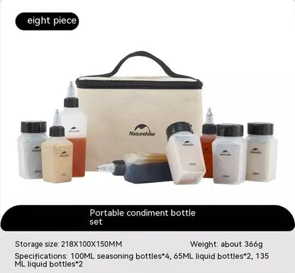Naturehike six-piece plastic seasoning bottle set for outdoor cooking and picnic supplies