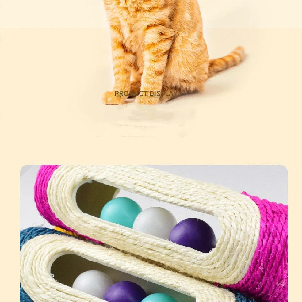 28cm long sisal drum cat toy with 7.5cm diameter for scratching