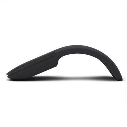 Black folding touch wireless mouse shown in open position with Bluetooth 4.0 logo