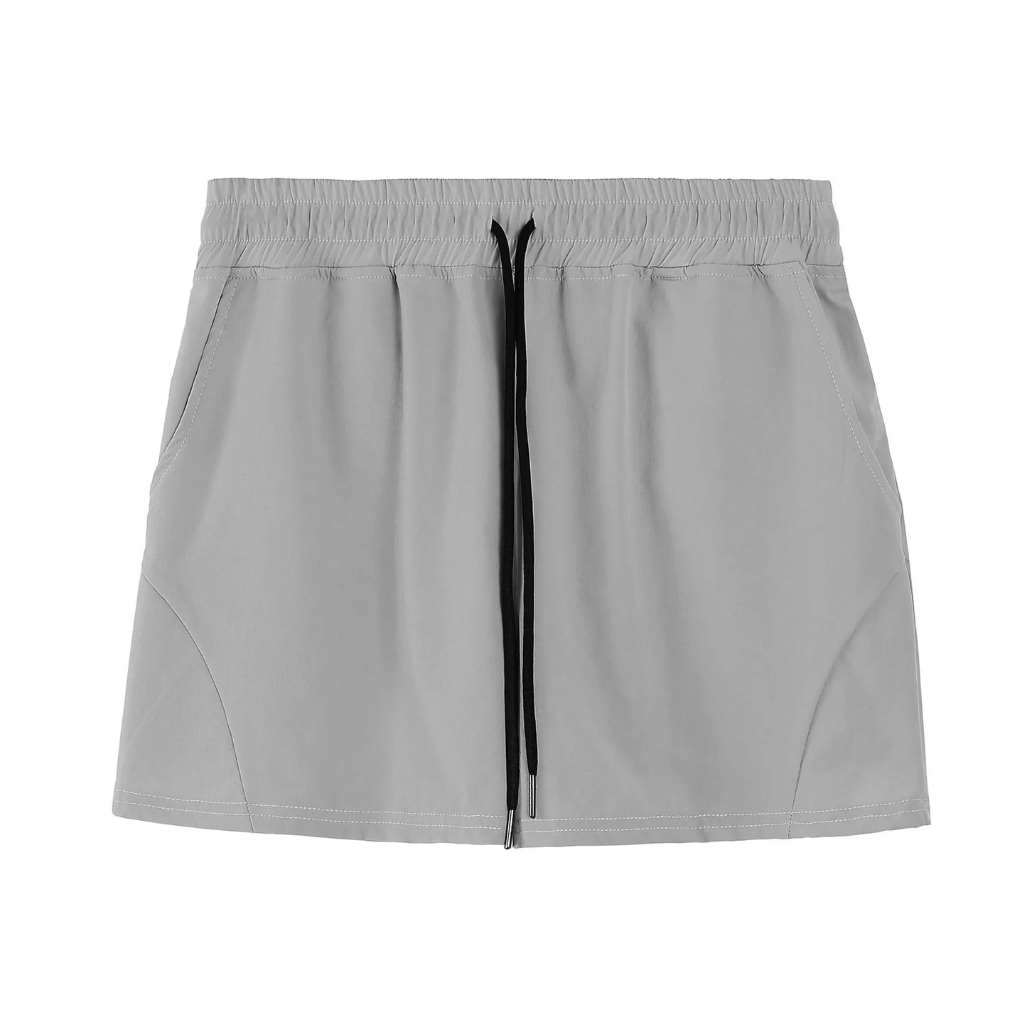 Men's grey polyester basketball shorts with elastic waistband for summer sports wear