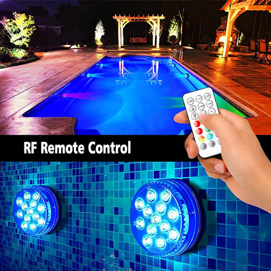 IP68 waterproof colour changing diving light with remote control for garden ponds