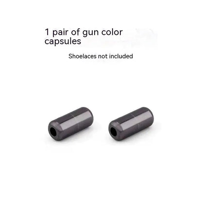 6mm metal capsule shoelace buckle pair in 15 colours including black, white, pink, red, gold, and copper finishes