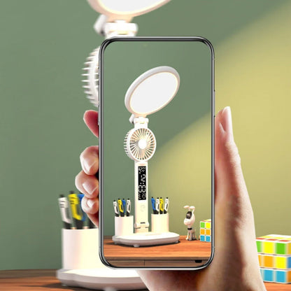 A multifunctional desk lamp with a built-in clock, adjustable brightness, and USB charging capabilities for convenient use in the home or office.