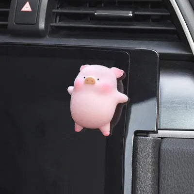 Resin cartoon pig car decoration in various styles, approx 8-10cm, for dashboard personalisation