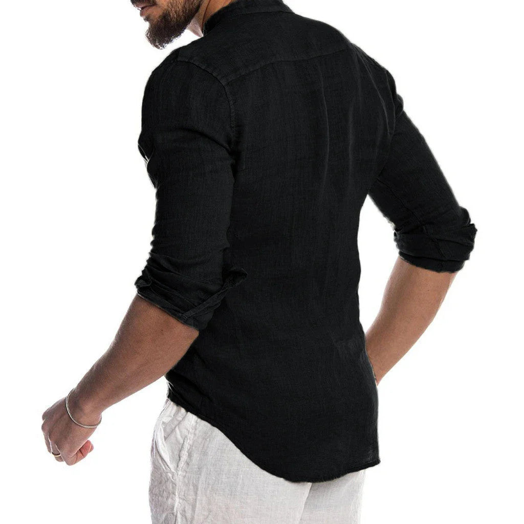 Stylish and comfortable men's linen shirt in a variety of classic colors and sizes