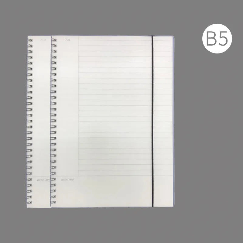 A4 hard PP notebook sub-notepad in simple style, available in A4 A5 B5 with grid lined or lattice pages