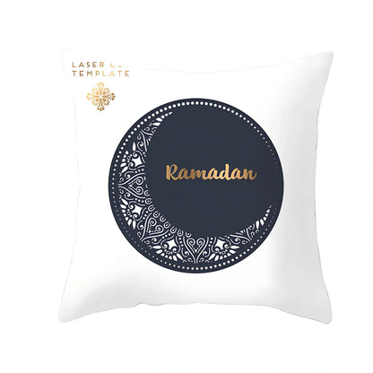 Single-sided digital printed peach skin pillowcase measuring 44cm for Ramadan Eid decor