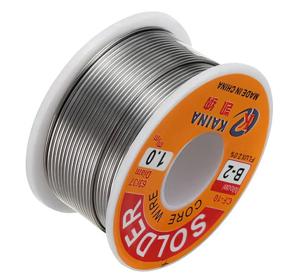 Kena no-lead flux core solder wire 50g spool, diameters 0.5mm to 1.0mm, melts at 255°C for electronics