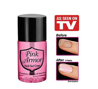 PinkArmor Nail Gel 0.50 fl oz keratin-rich gel polish for weak damaged nails, base and top coat