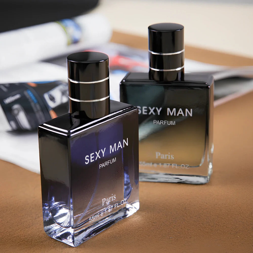 50ml men's cologne bottle with spray mechanism showing 8cm height and 3cm base diameter