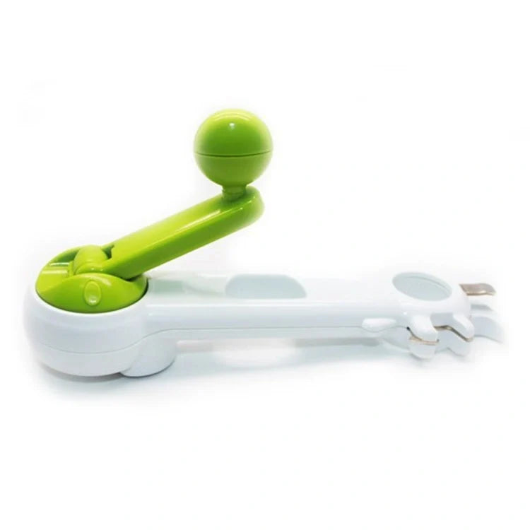 Universal can opener with six functions for easy opening of cans, bottles, and jars