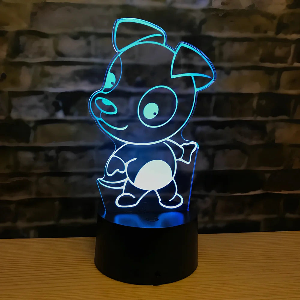 Zodiac LED night light with touch control showing dragon design and seven colour illumination options