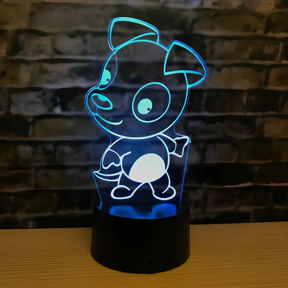 Zodiac LED night light with touch control showing dragon design and seven colour illumination options