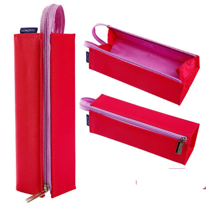 Large capacity pencil case for girls showing multiple colour and material options including silicone novelty designs
