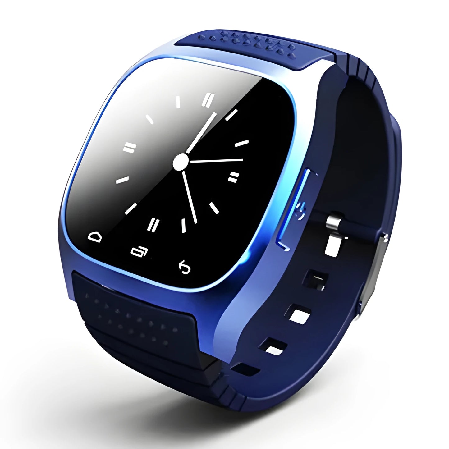 Black Bluetooth sports watch compatible with Apple iPhone and Android phones with waterproof design