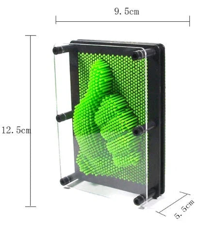 Customizable 3D Sculpture Frame with array of blunt pins for capturing intricate 3D details of any object or body part