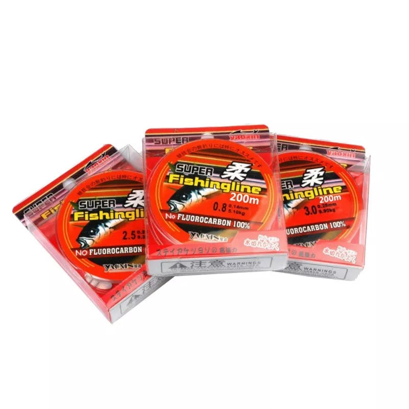 100-meter high-strength nylon fishing line in red, perfect for anglers