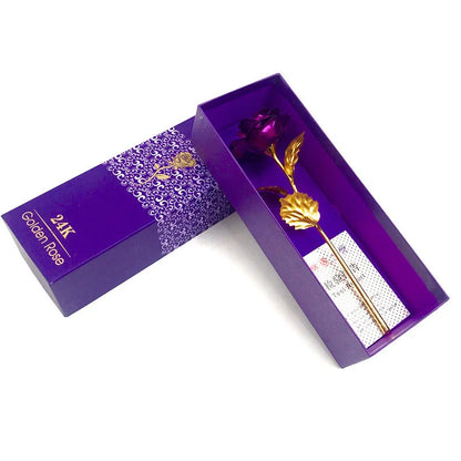 Handmade 24K gold rose flower set in elegant gift box