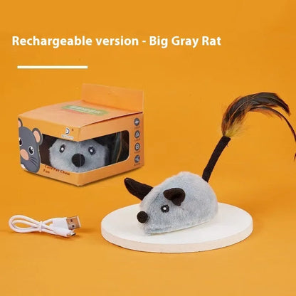 Simulation remote control electric mouse cat toy with plush fabric in multiple colour options