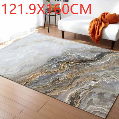 Rectangular polyester fibre carpet with marble pattern in 121.9x160cm and 50x80cm sizes