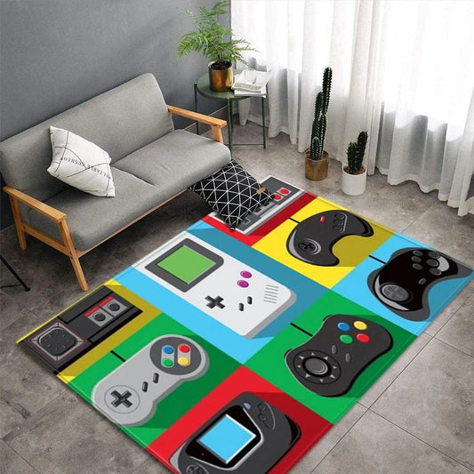 Rectangular polyester cartoon mat measuring 99.1x152.4cm with machine-woven construction