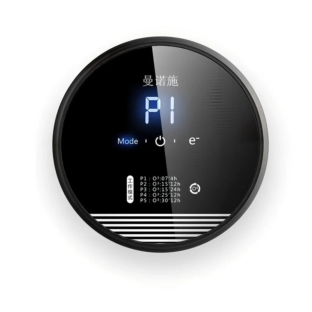 Black bedroom air purifier with touch control panel and compact design for home use