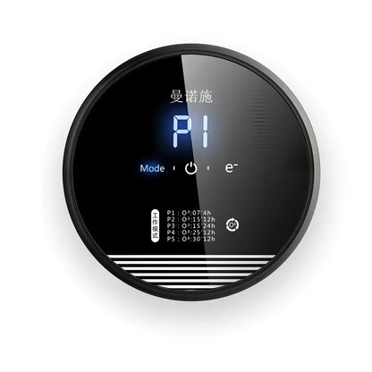 Black bedroom air purifier with touch control panel and compact design for home use