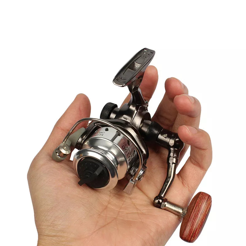Mini 100 all metal fishing reel with high-strength folding rocker arm