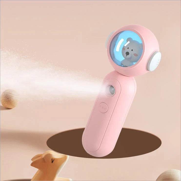Handheld Nano Spray Steamer in cat pink, cat white, and alien red for portable skin hydration