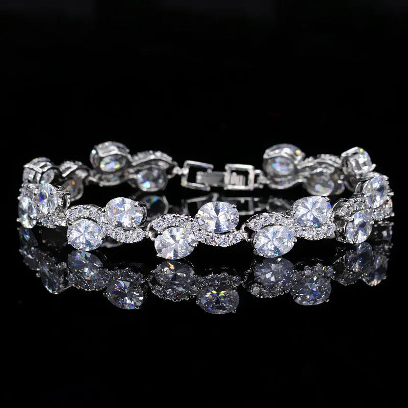 Copper-plated 18K gold electroplated zircon bracelet with micro inlay craftsmanship
